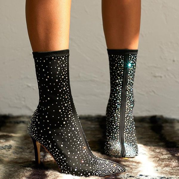 boots crystals shoes women fashion brand high heels ladies footware zapatos de mujer pointed bling female botas, Black
boots crystals shoes women fashion brand high heels ladies footware zapatos de mujer pointed bling female botas, Black
