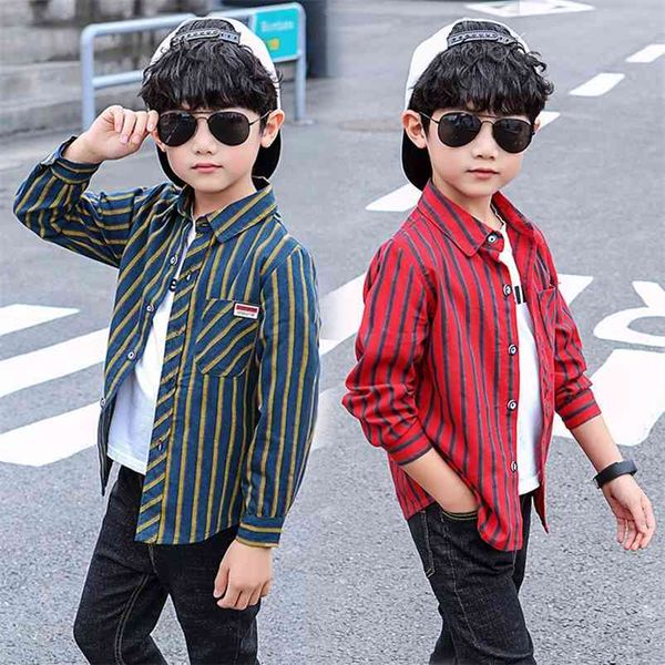 fashion boy shirts spring children clothes red striped long sleeve for big kids teenage cotton turn-down collar shirt 8 12y 210622, White;black
fashion boy shirts spring children clothes red striped long sleeve for big kids teenage cotton turn-down collar shirt 8 12y 210622, White;black