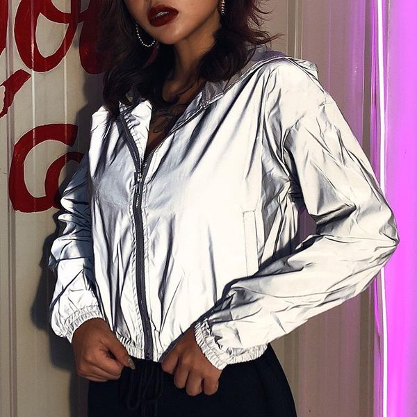 women's jackets 2021 spring reflective short glowing women bomber jacket club party hooded streetwear outerwear female, Black;brown
women's jackets 2021 spring reflective short glowing women bomber jacket club party hooded streetwear outerwear female, Black;brown