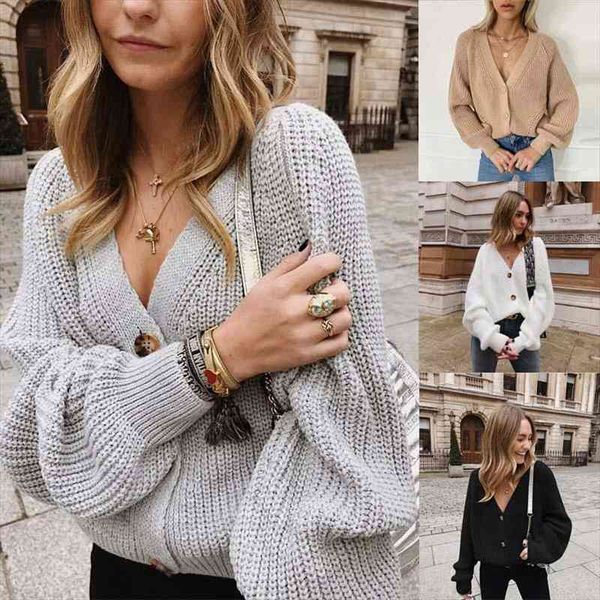 fashion women knitted cardigans sweater fashion autumn long sleeve loose coat casual button thick v neck solid female, White;black
fashion women knitted cardigans sweater fashion autumn long sleeve loose coat casual button thick v neck solid female, White;black