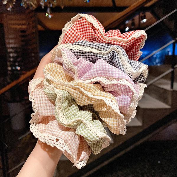 hair accessories plaid lace large intestine ring female korean simple, Slivery;white
hair accessories plaid lace large intestine ring female korean simple, Slivery;white