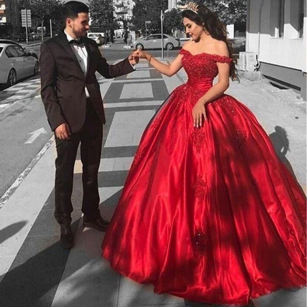 2022 modest quinceanera dresses off shoulder red satin formal party gowns sweetheart sequined lace applique ball gown prom dresses, Blue;red
2022 modest quinceanera dresses off shoulder red satin formal party gowns sweetheart sequined lace applique ball gown prom dresses, Blue;red