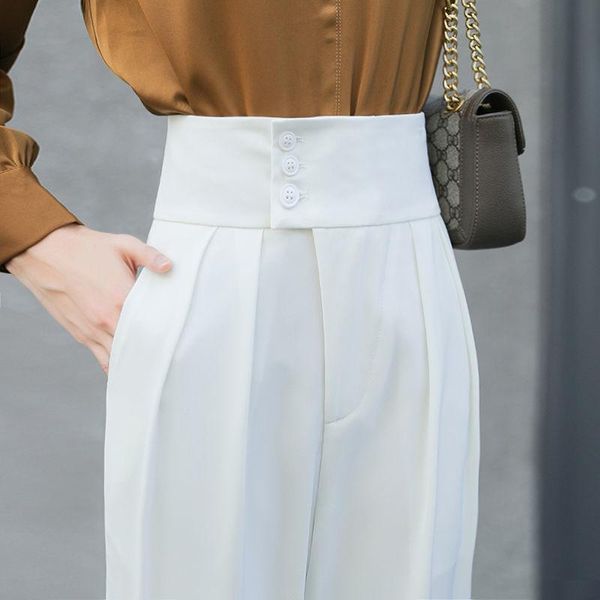 women's pants & capris 2021 women autumn vintage suit harem pant female high waist pocket button straight trouser lady casual solid all, Black;white
women's pants & capris 2021 women autumn vintage suit harem pant female high waist pocket button straight trouser lady casual solid all, Black;white