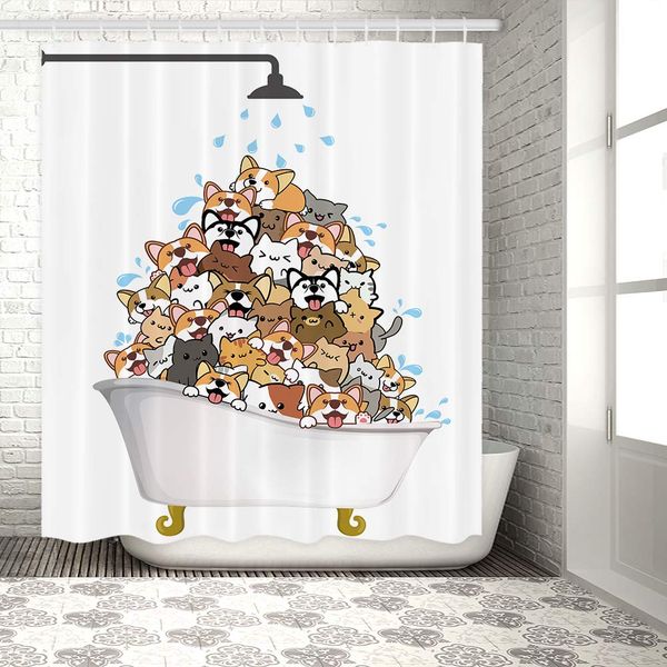 cats and dogsshower curtain raining kids cartoon corgi cute animalinch hilarious pets playing water12 pack hooks polyester
cats and dogsshower curtain raining kids cartoon corgi cute animalinch hilarious pets playing water12 pack hooks polyester