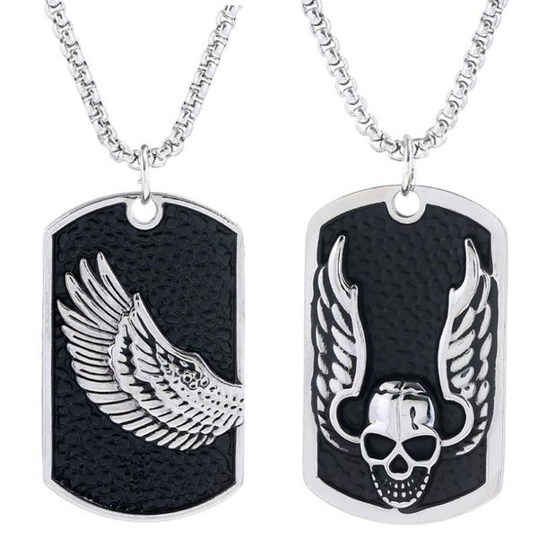 pendant necklaces punk gothic men skull necklace stainless steel chain cross wing alloy black leather statement fashion rock women jewelry, Silver
pendant necklaces punk gothic men skull necklace stainless steel chain cross wing alloy black leather statement fashion rock women jewelry, Silver