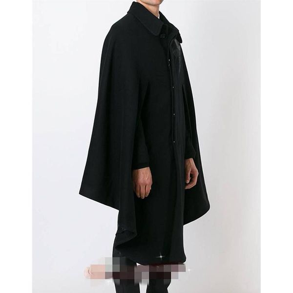 men's wool & blends m-4xl autumn and winter models long cloak shawl woolen coat loose single-breasted tide shirt, Black
men's wool & blends m-4xl autumn and winter models long cloak shawl woolen coat loose single-breasted tide shirt, Black