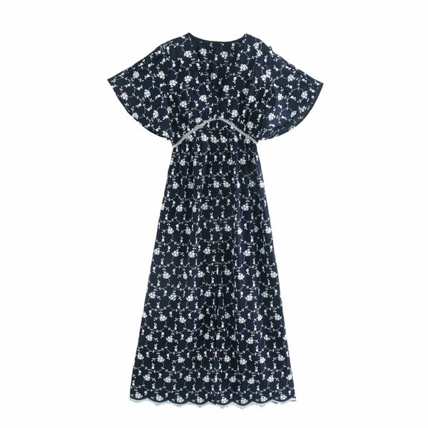 vintage embroidery women mid dresses summer black floral ladies v neck boho female slim girls 210430, Black;gray
vintage embroidery women mid dresses summer black floral ladies v neck boho female slim girls 210430, Black;gray