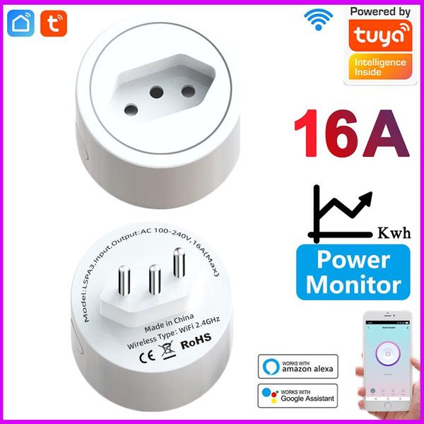 smart power plugs 16a wifi plug brazil home socket outlet with monitor timing voice control works google alexa
smart power plugs 16a wifi plug brazil home socket outlet with monitor timing voice control works google alexa