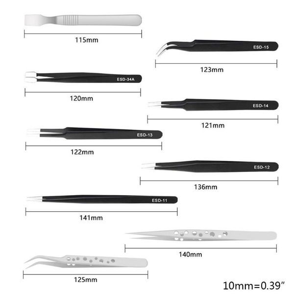 professional hand tool sets y8aa 9 pcs tweezers set stainless steel anti-static precision for electronic
professional hand tool sets y8aa 9 pcs tweezers set stainless steel anti-static precision for electronic
