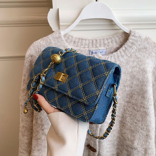 brand design small womens bag 2021 new fashion denim rhombic chain bag autumn and winter single shoulder messenger bag sac
brand design small womens bag 2021 new fashion denim rhombic chain bag autumn and winter single shoulder messenger bag sac