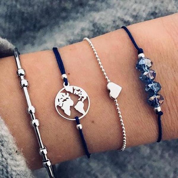 link, chain bohemian engraved heart bracelet women fine beaded vintage multi-layer couple bracelets drop, Black
link, chain bohemian engraved heart bracelet women fine beaded vintage multi-layer couple bracelets drop, Black