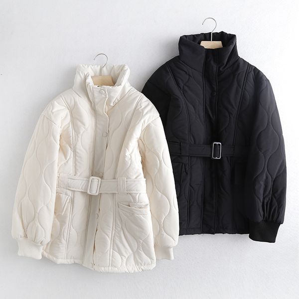 women's wool & blends woman winter down cotton jacket coats stand collar long sleeve slim waist pocket loose parkas casaco feminin, Black
women's wool & blends woman winter down cotton jacket coats stand collar long sleeve slim waist pocket loose parkas casaco feminin, Black