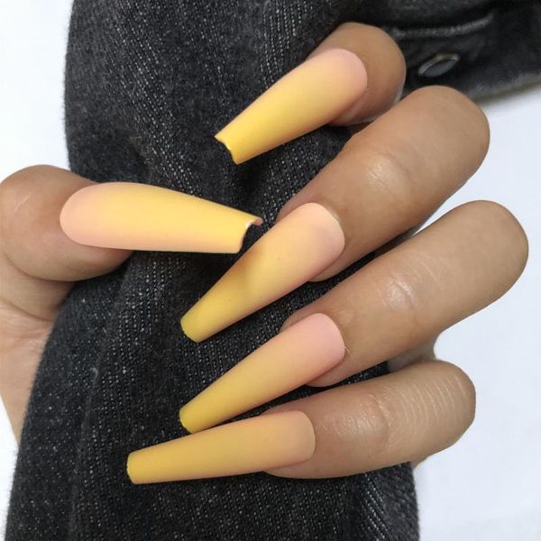 false nails 20pcs detachable matte coffin frosted gradient wearable ballerina fake full cover acrylic nail art tips salon, Red;gold
false nails 20pcs detachable matte coffin frosted gradient wearable ballerina fake full cover acrylic nail art tips salon, Red;gold