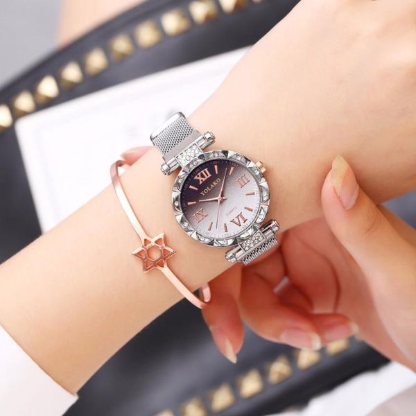 wristwatches yolako clock relogio feminino watch women watches magnet buckle gradient roma dial luxury ladies stainless steel quartz, Slivery;brown
wristwatches yolako clock relogio feminino watch women watches magnet buckle gradient roma dial luxury ladies stainless steel quartz, Slivery;brown