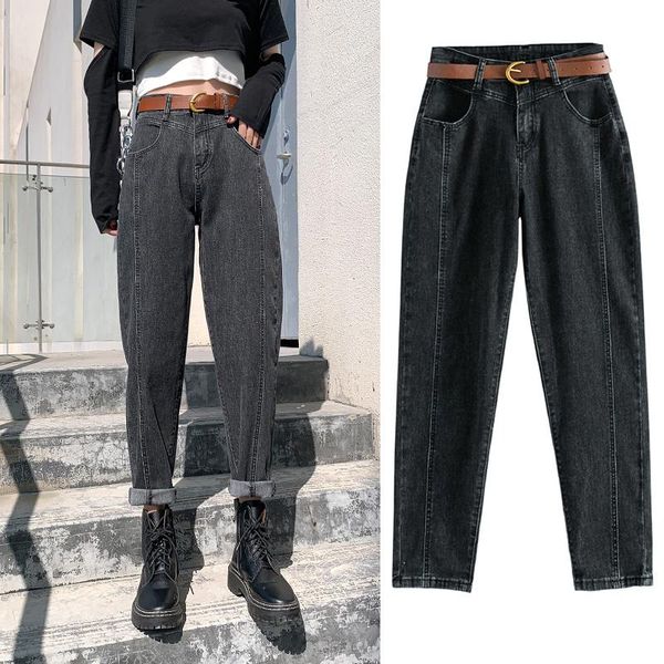 women's jeans straight harem women with belt streetwear high waist denim pants stretch retro boyfriend plus size, Blue
women's jeans straight harem women with belt streetwear high waist denim pants stretch retro boyfriend plus size, Blue