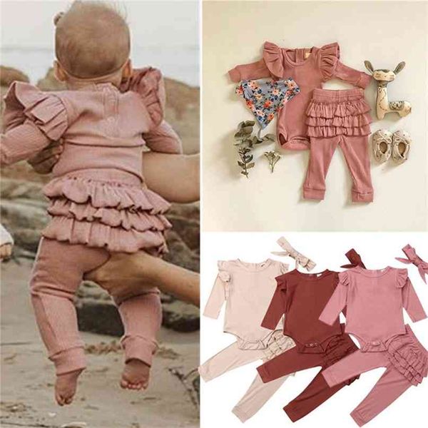 3pcs baby clothing set spring autumn born infant girl solid outfits ribbed clothes romper ruffle pants headband sets 210826, Blue
3pcs baby clothing set spring autumn born infant girl solid outfits ribbed clothes romper ruffle pants headband sets 210826, Blue
