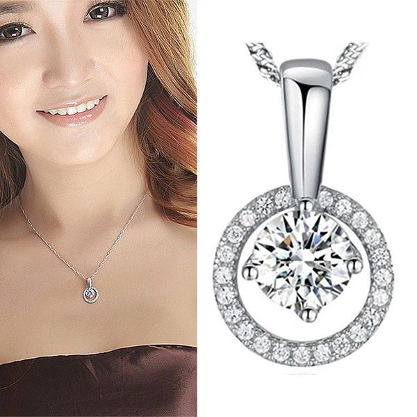 chains luxury wedding reincarnation circle pendant necklace with shiny + cz rhinestone zircon crystal for women party jewelry, Silver
chains luxury wedding reincarnation circle pendant necklace with shiny + cz rhinestone zircon crystal for women party jewelry, Silver