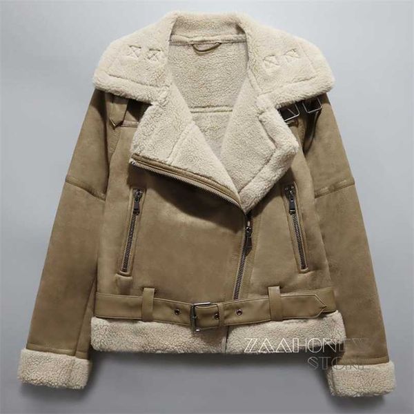 zaaho winter women thick lamb suede biker jacket casual black short faux leather coat female warm outwear ladies 211215
zaaho winter women thick lamb suede biker jacket casual black short faux leather coat female warm outwear ladies 211215