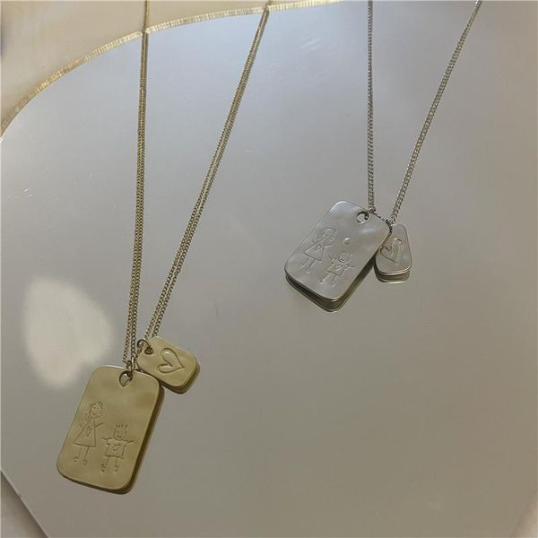 pendant necklaces origin summer minimalist square geometrical cartoon people necklace for women girls love heart metal jewelry, Silver
pendant necklaces origin summer minimalist square geometrical cartoon people necklace for women girls love heart metal jewelry, Silver
