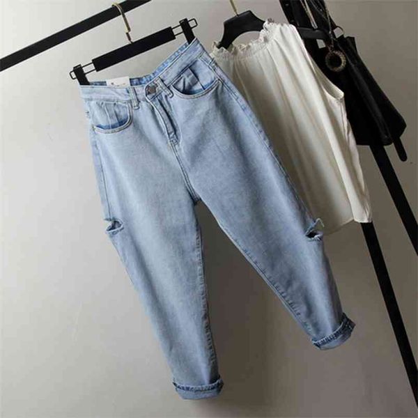 spring summer korea fashion women loose jeans blue vintage ripped all-matched casual denim pants plus size s509 210512
spring summer korea fashion women loose jeans blue vintage ripped all-matched casual denim pants plus size s509 210512