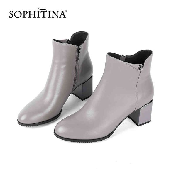sophitina casual ankle boots women's classic cow leather round toe warm boots fashion square heeled concise shoes women pc674 210513, Black
sophitina casual ankle boots women's classic cow leather round toe warm boots fashion square heeled concise shoes women pc674 210513, Black