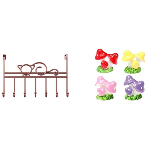 hooks & rails 4pcs mini mushroom with 7-hook over door hanger iron art bag clothes key scarf hanging holder
hooks & rails 4pcs mini mushroom with 7-hook over door hanger iron art bag clothes key scarf hanging holder