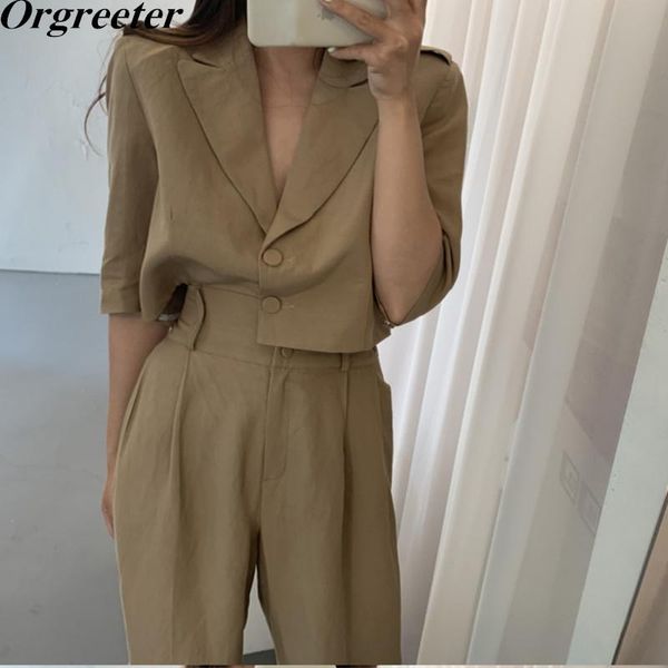 vintage 2 pieces set women notched single-breasted short jacket & harem pants suits 2021 summer chic casual two piece dress, White
vintage 2 pieces set women notched single-breasted short jacket & harem pants suits 2021 summer chic casual two piece dress, White