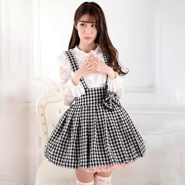 skirts princess sweet lolita japanese super cute black and white plaid student belt short pleated skirt gzwy214
skirts princess sweet lolita japanese super cute black and white plaid student belt short pleated skirt gzwy214