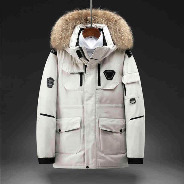 Solid color men's thick et, warm collar, white duck feather, detachable hat, casual coat, novelty in winter, Black
Solid color men's thick et, warm collar, white duck feather, detachable hat, casual coat, novelty in winter, Black