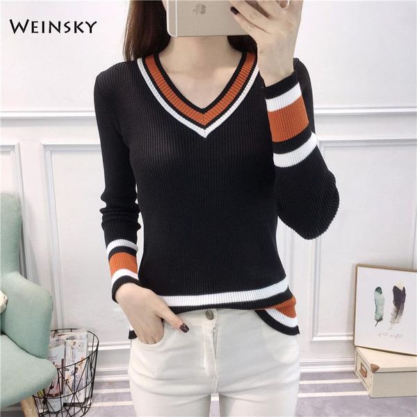women's sweaters women knitted jumper sweater and pullovers korean fashion casual style v-neck winter autumn 2021, White;black
women's sweaters women knitted jumper sweater and pullovers korean fashion casual style v-neck winter autumn 2021, White;black