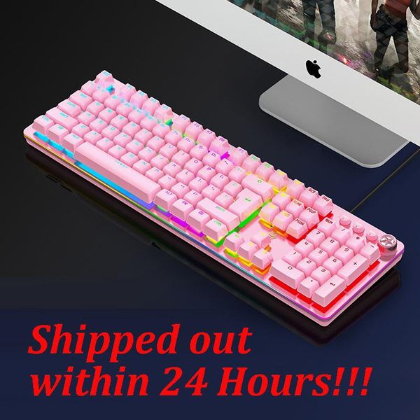pink mechanical gaming keyboard for pc/lapusb wired gamer with rgb backlight/side light blue swicth keyboards
pink mechanical gaming keyboard for pc/lapusb wired gamer with rgb backlight/side light blue swicth keyboards