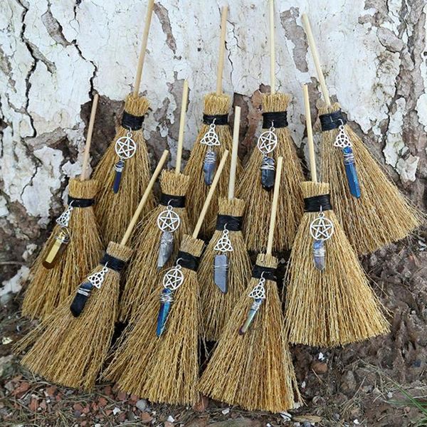 charms dust removal broom wicca celtic pentagram mini witch witchcraft accessories raw crystal altar, Bronze;silver
charms dust removal broom wicca celtic pentagram mini witch witchcraft accessories raw crystal altar, Bronze;silver