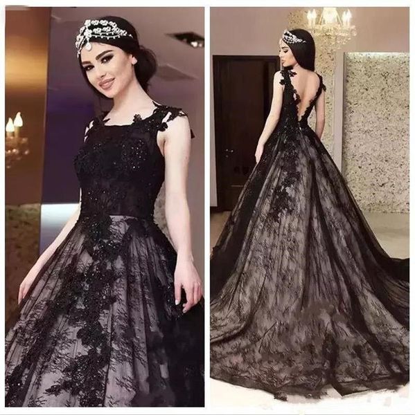 party dresses black lace a line gothic evening 2021 backless modest vestidos de fiesta beaded bridal gowns, White;black
party dresses black lace a line gothic evening 2021 backless modest vestidos de fiesta beaded bridal gowns, White;black