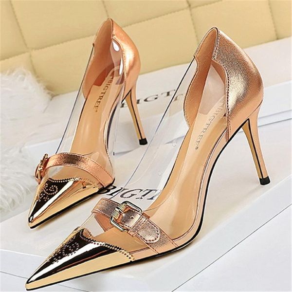 fashion pu leather women pumps transparent high heels shoes point toe mules party wedding pump sandals size 34-40, Black
fashion pu leather women pumps transparent high heels shoes point toe mules party wedding pump sandals size 34-40, Black