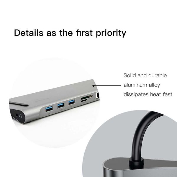 hubs type-c usb c hub 3.0 10 in 1 universal docking station stand video display hd adapter splitter
hubs type-c usb c hub 3.0 10 in 1 universal docking station stand video display hd adapter splitter
