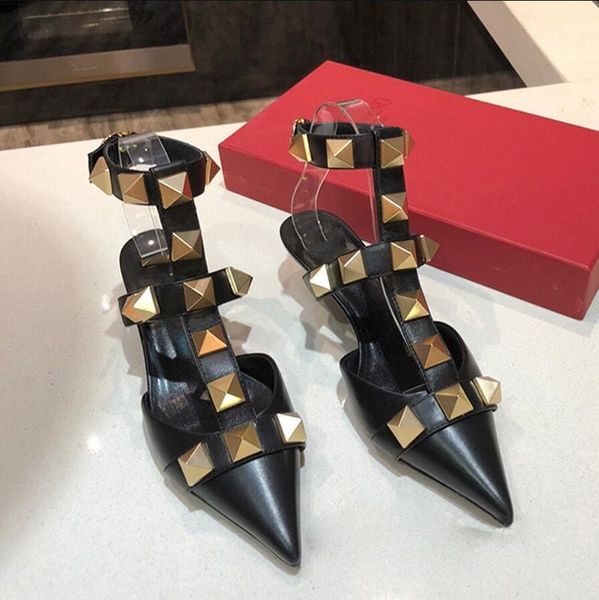 sandals colorful designer luxury rivets women summer rivet flat fashion 4.5cm high heel pointed toe ankle wedding shoes, Black
sandals colorful designer luxury rivets women summer rivet flat fashion 4.5cm high heel pointed toe ankle wedding shoes, Black
