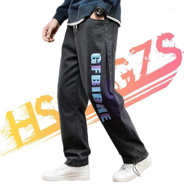 men's jeans retro pockets letter printing baggy casual boyfriend hip hop men and women straight harajuku streetwear denim trousers, Blue
men's jeans retro pockets letter printing baggy casual boyfriend hip hop men and women straight harajuku streetwear denim trousers, Blue