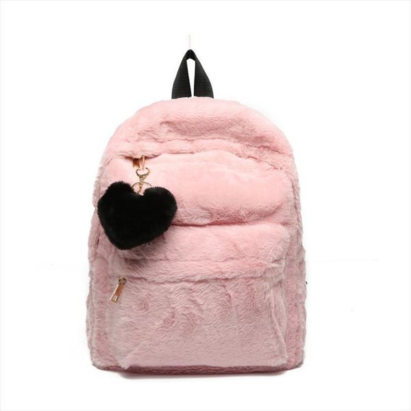 cute solid faux fur backpack heart pendant winter soft womens big plush pink black white rucksack mochila
cute solid faux fur backpack heart pendant winter soft womens big plush pink black white rucksack mochila