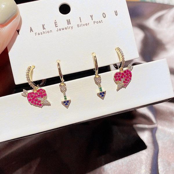 dangle & chandelier migga 2 pairs cubic zircon paved cupid arrow heart drop earrings set for women gold color gift jewelry, Silver
dangle & chandelier migga 2 pairs cubic zircon paved cupid arrow heart drop earrings set for women gold color gift jewelry, Silver