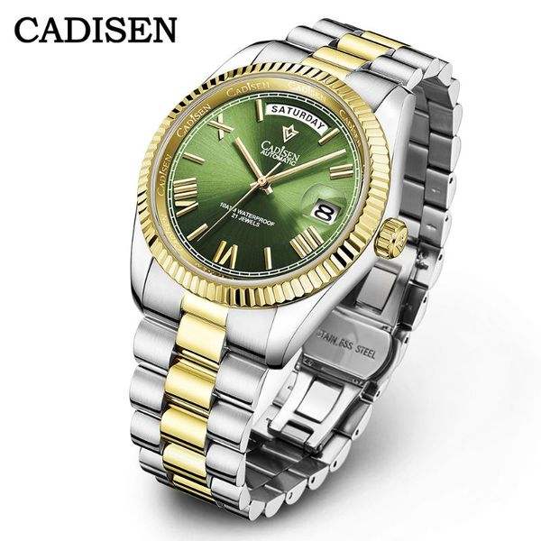 wristwatches cadisen green watch men automatic mechanical business waterproof miyota 8285 movement mens wristwatch, Slivery;brown
wristwatches cadisen green watch men automatic mechanical business waterproof miyota 8285 movement mens wristwatch, Slivery;brown