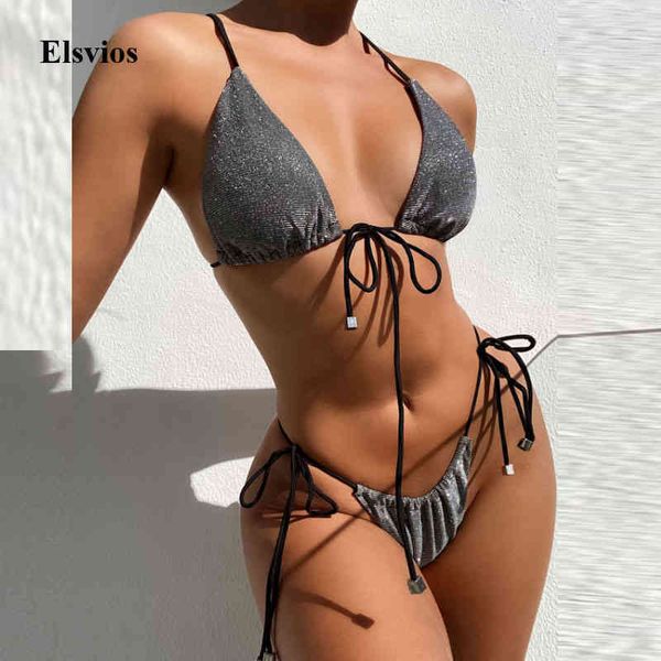 women's swimwear triangle women micro bikini swimsuit lace-up string biquini bathing suit lady push up glitter set beachwear, White;black
women's swimwear triangle women micro bikini swimsuit lace-up string biquini bathing suit lady push up glitter set beachwear, White;black