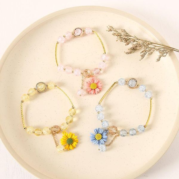 charm bracelets 2pcs girl's beaded with small daisies pendant korean style colored glaze bead friendship d88, Golden;silver
charm bracelets 2pcs girl's beaded with small daisies pendant korean style colored glaze bead friendship d88, Golden;silver