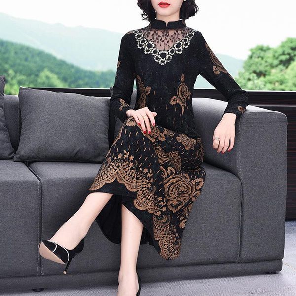 clothes 2021 autumn plus size printing slim mother dress retro lace hollow out patchwork flower elegant lady vestidos 4xl y650 casual dresse, Black;gray
clothes 2021 autumn plus size printing slim mother dress retro lace hollow out patchwork flower elegant lady vestidos 4xl y650 casual dresse, Black;gray