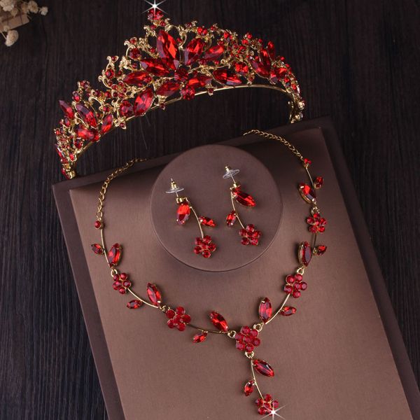 jewelry sets baroque vintage gold red crystal flower bridal wedding crown tiaras earrings necklace african beads, Black
jewelry sets baroque vintage gold red crystal flower bridal wedding crown tiaras earrings necklace african beads, Black