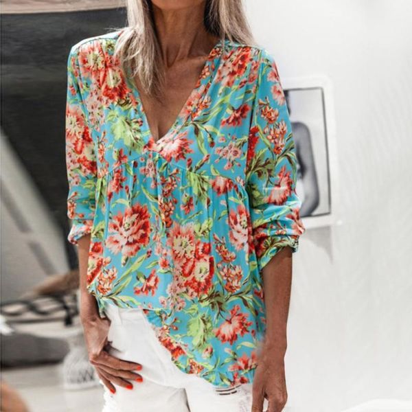 women's blouses & shirts fashion blouse shirt floral print long-sleeved vetement femme 2021 et chemises for girls, White
women's blouses & shirts fashion blouse shirt floral print long-sleeved vetement femme 2021 et chemises for girls, White
