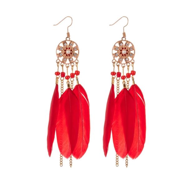 boho summer long red feather dangle earrings for women vintage silver color flower beads tassel earings fashion jewelry oorbellen
boho summer long red feather dangle earrings for women vintage silver color flower beads tassel earings fashion jewelry oorbellen