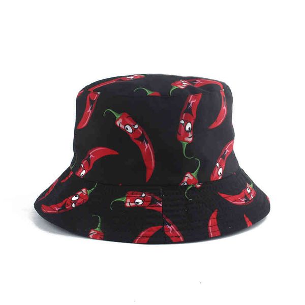 fashion panama hat vegetables pepper printed bucket hat reversible fishing cap summer sun hats for women men gorras, Blue;gray
fashion panama hat vegetables pepper printed bucket hat reversible fishing cap summer sun hats for women men gorras, Blue;gray