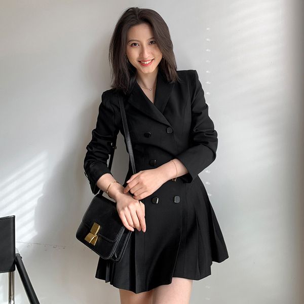 dress woman spring elegant french style double plied black dressed lady in vintage, Black;gray
dress woman spring elegant french style double plied black dressed lady in vintage, Black;gray