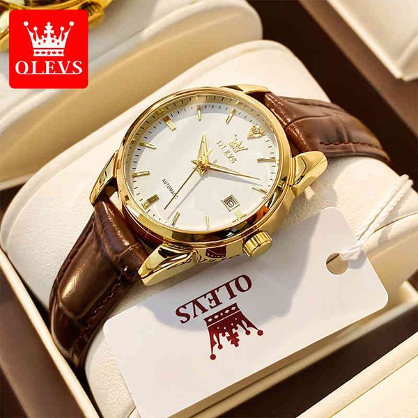 olevs 2021 new ladies business automatic mechanical watches 30m waterproof lightproof leather band weekly calendar display 6629, Slivery;brown
olevs 2021 new ladies business automatic mechanical watches 30m waterproof lightproof leather band weekly calendar display 6629, Slivery;brown