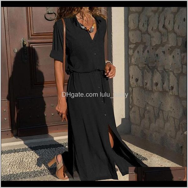 party womens clothing apparel drop delivery 2021 fashion casual dress women autumn winter long sleeve button shirt maxi dresses ladies vesti, White;black
party womens clothing apparel drop delivery 2021 fashion casual dress women autumn winter long sleeve button shirt maxi dresses ladies vesti, White;black